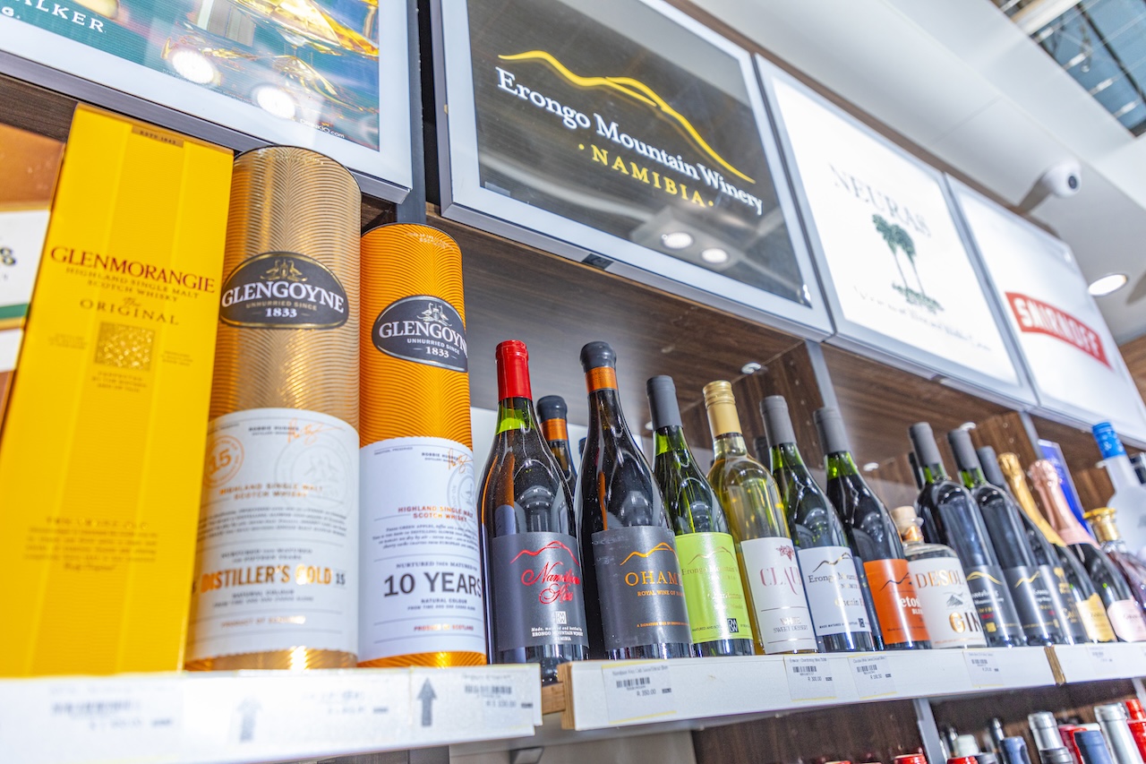 Duty Free spirits shelf