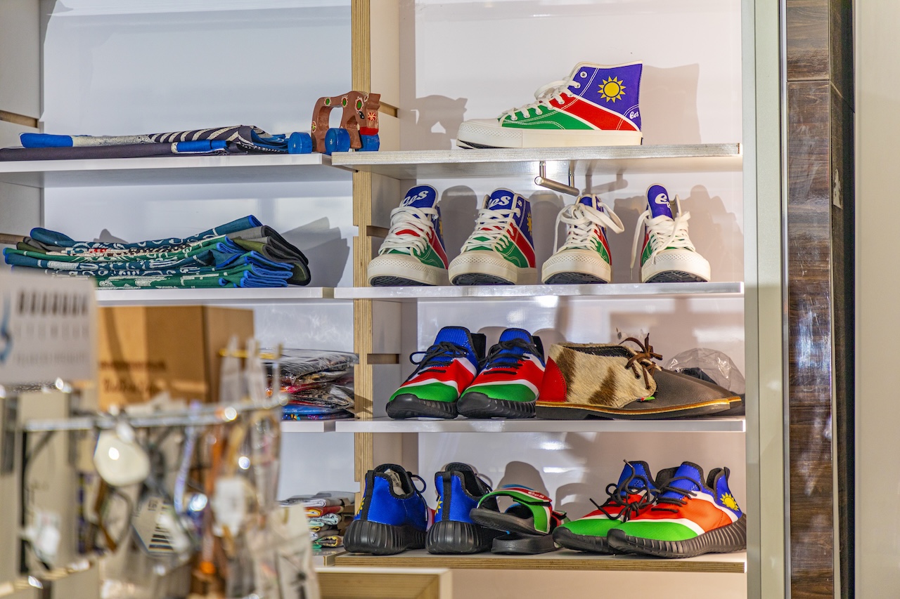 Namibian flag shoes and clothing at 38 Degrees South